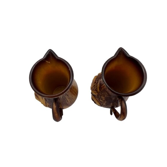 Rustic Faux Bois Miniature Pitcher Set – Cabin & Deer Scene – 3" Tall - Picture 5 of 6